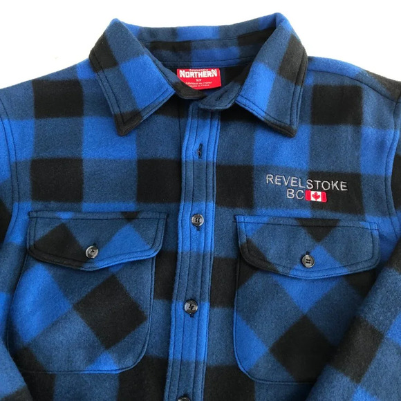 Northern Souvenirs Casual Button Down Polyester Check Jacket Blue Black Sz S NWT - Picture 4 of 12